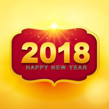 Işık, renkli metin Desig ile 2018 mutlu yeni yıl tebrik kartı