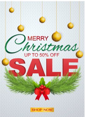 Noel satış ve mevsimlik indirimli şablonları, banner. Büyük satış