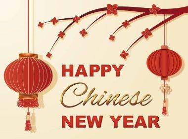 Mutlu Çin yeni yıl 2018 vektör tasarımı kağıt sanat çiçek ve