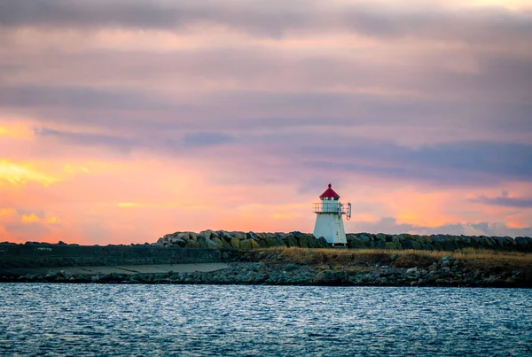 Pequeño faro en Lista en Noruega — Foto de Stock