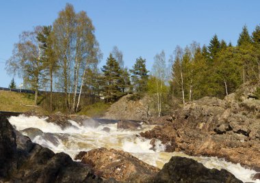 Boenfossen, Bo, Kristiansand, Norveç için popüler somon nehir Tovdalselva, şelale