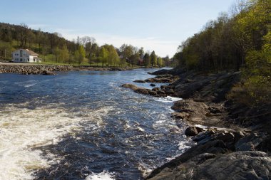 Boenfossen, Bo, Kristiansand, Norveç için popüler somon nehir Tovdalselva, şelale