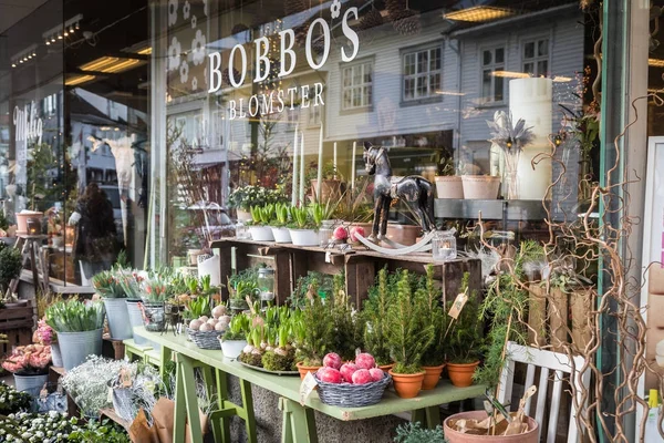 Kristansand, Norveç, 22 Aralık 2017: Çiçek Bobbos Blomster, bir çiçekçi dükkanı Kristiansand şehir dışında