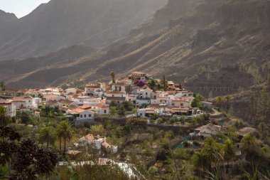 Fataga, bir dağ köyü Gran Canaria, Kanarya Adaları, İspanya