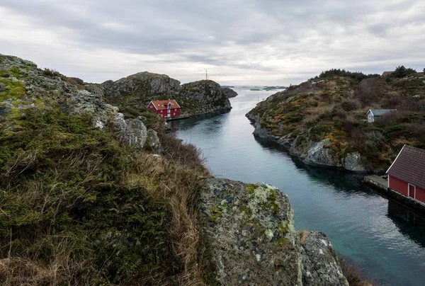 Rovaer em Haugesund, Noruega - januray 11, 2018: O arquipélago de Rovaer em Haugesund, na costa oeste da Noruega . — Fotografia de Stock