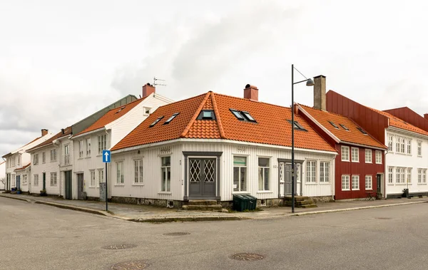 Kristiansand, Norway - March 22, 2020: Old houses in Posebyen - the Old Town in Kristiansand. — 图库照片