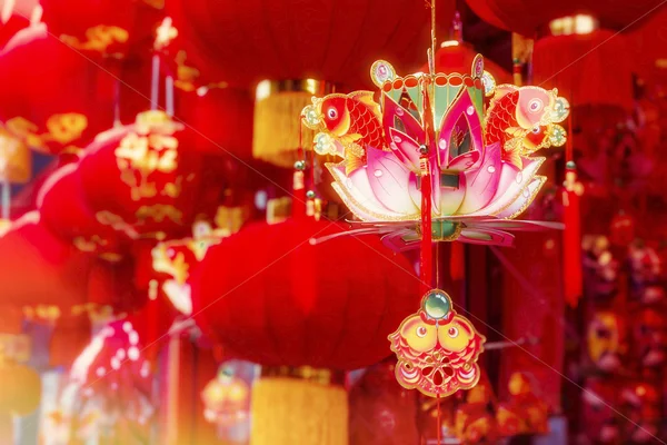 Chinese traditional auspicious fish lamp, meaning more than ever — Stock Photo, Image