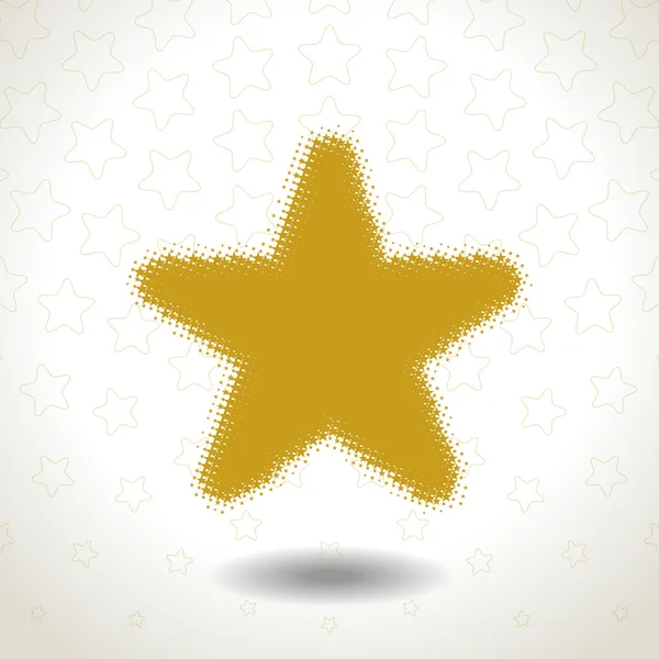 Golden Star Icône sur motif étoile — Image vectorielle