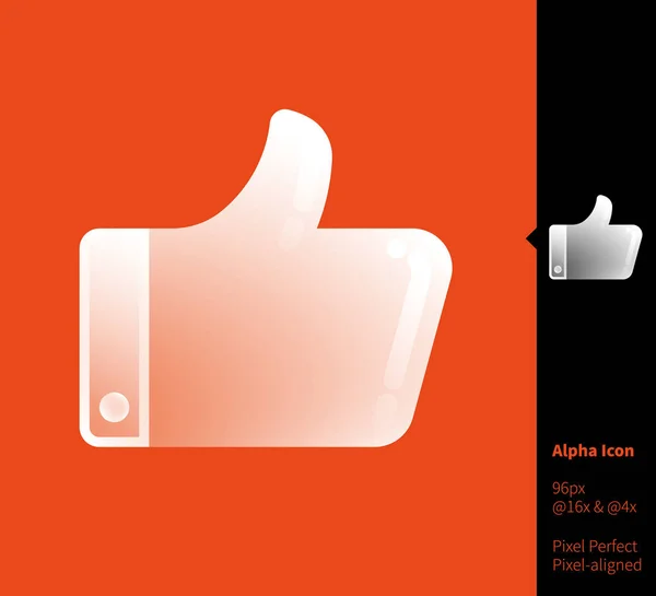 Jak ikona kciuka alfa - ilustracje wektorowe dla brandingu, web d — Wektor stockowy