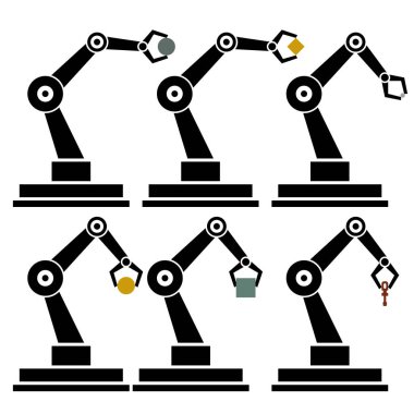 Endüstriyel robot kol vektör simgesi. Profesyonel, pikselli, pikselli mükemmel, düzenlenebilir vuruş, kolay neşter..