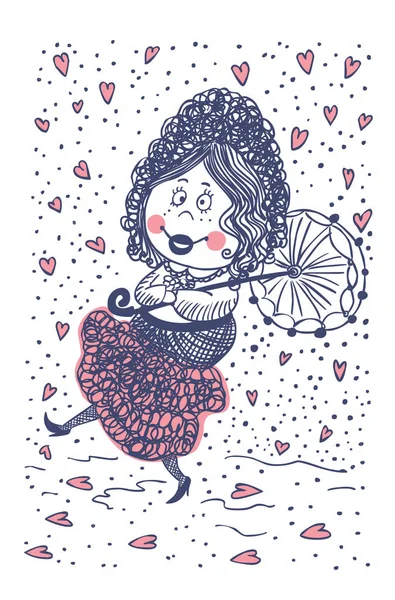 Girl with an umbrella Royalty Free Stock Vectors