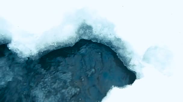 Washington, Baker Dağı Snoqualmie Ulusal Ormanı, Güney Çatal Nehri, buz oluşumları — Stok video