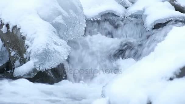 Washington, Mount Bäcker Snoqualmie National Forest, South Fork River, Eisformationen — Stockvideo