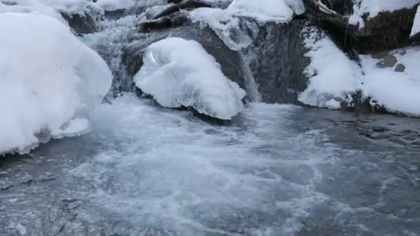 Washington, národního lesa Mount Baker Snoqualmie, South Fork River, ledové útvary — Stock video