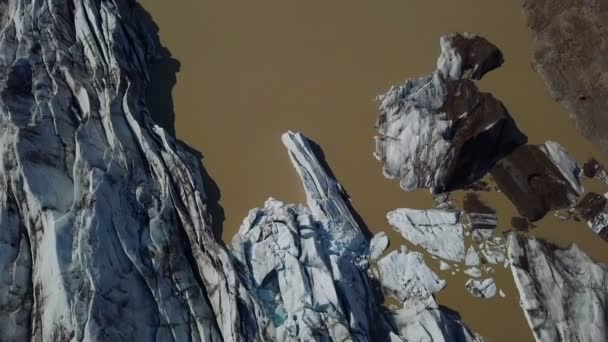 Παγετώνας με πτηνά μάτι άποψη, Εθνικό Πάρκο Σκαφτάφελλ στην Ισλανδία — Αρχείο Βίντεο