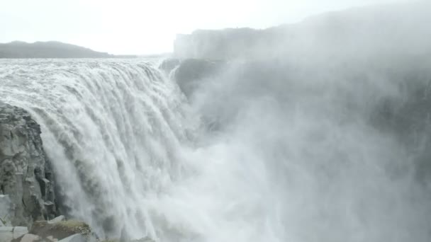 İzlanda'daki detifoss şelale. — Stok video