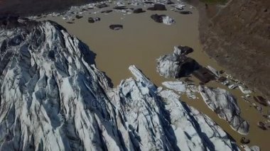 Glacier ile kuş bakışı görünüme, Skaftafell Milli Parkı, İzlanda