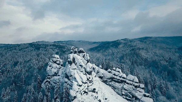 Karpat Dağları kışın. Yüksek irtifa hava atış — Stok fotoğraf