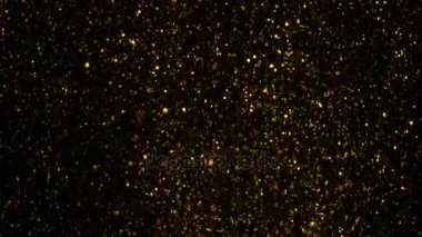 Soyut altın bokeh parçacıklar. arka plan ile parlayan bokeh parıldıyor. Pürüzsüz animasyon ilmekledi. Logo metni ile merkezi bir yer.