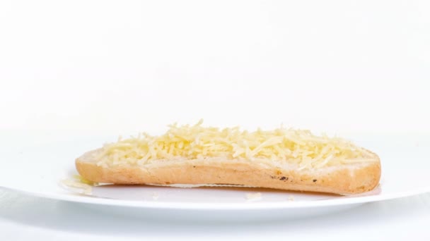 Close-up of vegetarian hamburger against white background — Stock Video