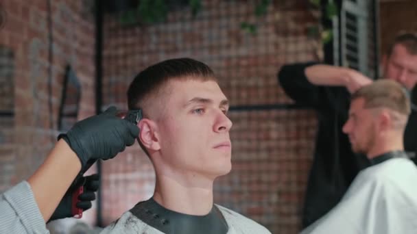 Male Haircut With Electric Razor Close Up Of Man Hair Cut Male