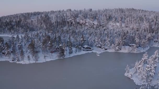 冬日，冰河中雪白的风景。 挪威 — 图库视频影像