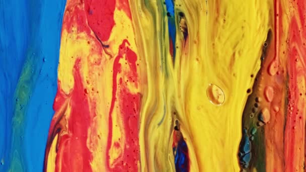 Fondo multicolor con pintura abstracta, negro, amarillo, rojo, púrpura y azul . — Vídeo de stock