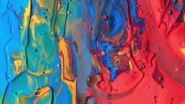 Abstrato pintura cor movimento fundo close-up — Vídeo de Stock