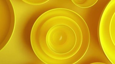 abstract yellow plate isolated on yellow background