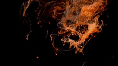 Güzel turuncu soyut arka plan. Modern bir arka plan. Havalı trend ekran koruyucu. Siyah zemin üzerinde kırmızı ve sarı suluboya mürekkep..