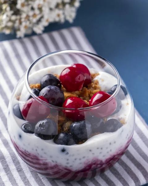 Petit Déjeuner Sain Avec Pudding Chia Baies — Photo