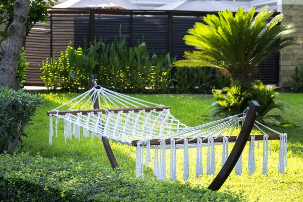 Hamaca Colgante Para Relajación Concepto Vacaciones Vacaciones — Foto de Stock