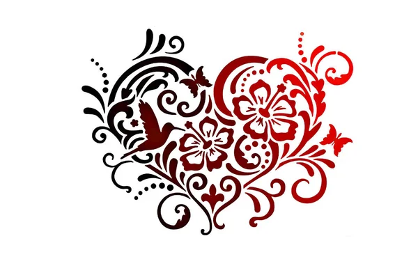 Conjunto de formas ornamentales del corazón — Vector de stock