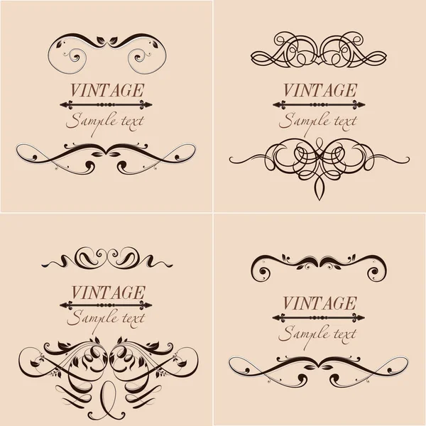 Set de marco floral vintage. Elemento para el diseño. Fondo vintage con patrón floral. Ilustración vectorial. EPS 10 — Vector de stock