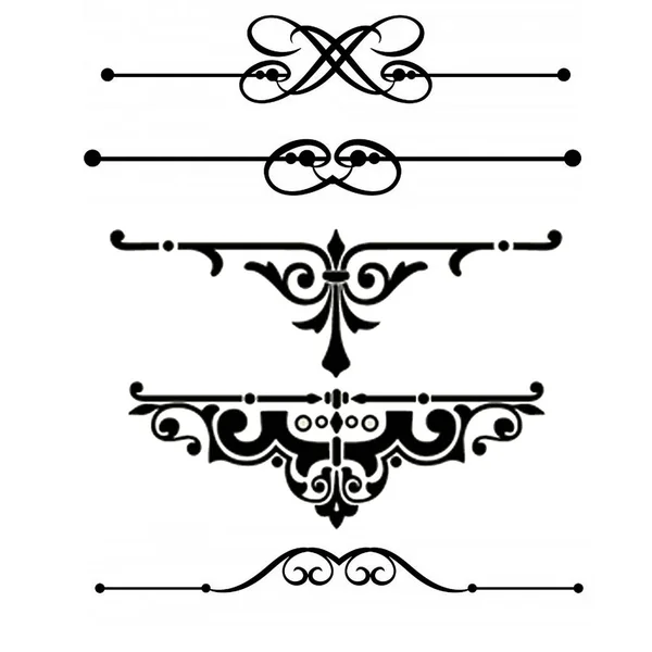 Κύκλος και το τετράγωνο ψάθινο ροζέτα σε στυλ vintage. Vectorset ανθίσει σύνορα & γραμμή για διακοσμητικά των επαγγελματικών κειμένων, μενού εστιατορίου & λογότυπο. Καλλιγραφικό σχέδιο στοιχείο και η σελίδα διακόσμηση. Retroframe — Διανυσματικό Αρχείο