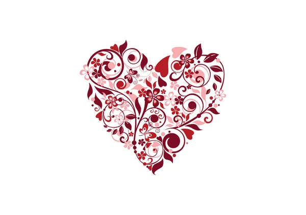 Rosas vintage en forma de corazón. Forma de corazón vintage. Icono del corazón de la vendimia. Símbolo del corazón vintage. Ilustración vectorial, EPS 10 . — Vector de stock