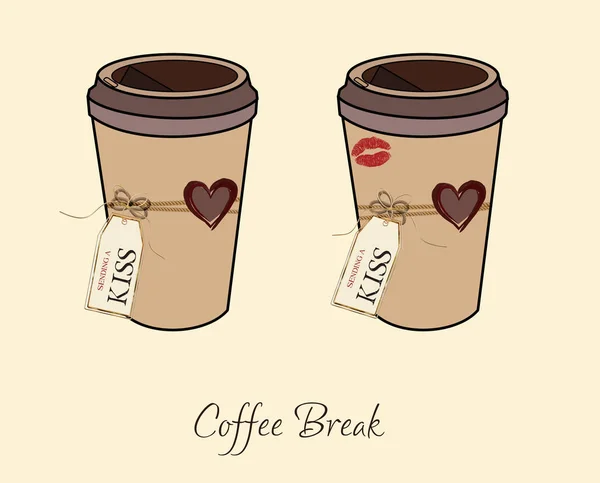 Cofee cup pictogram plat. Vector illustratie symbool en bonus-pictogram. Koffiekopje, vector eps10. — Stockvector