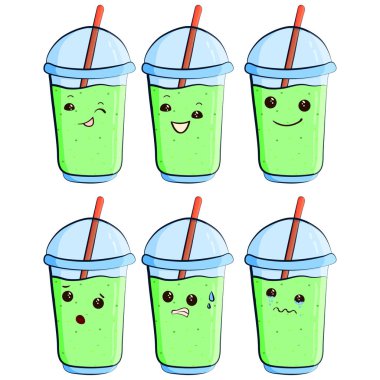 şirin milkshake vektör