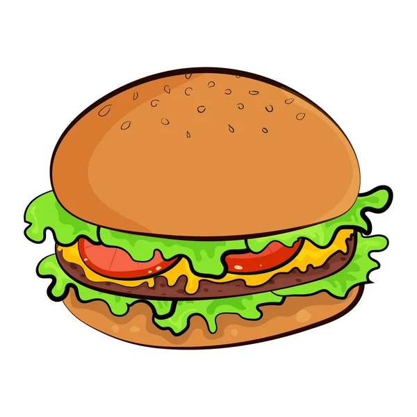 Burger vector ilustración — Vector de stock