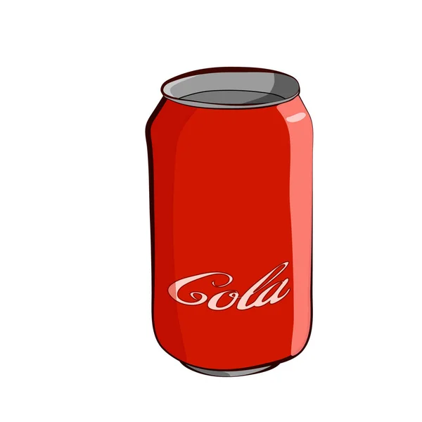 Płaskie cola może soda może ilustracja wektorowa Cola może wektor ikona. — Wektor stockowy