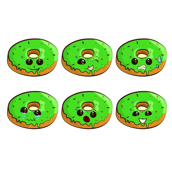 Donut Maskottchen und Hintergrund hallo posieren mit flachen Design-Stil für Ihr Maskottchen Branding. — Stockvektor