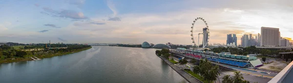 Marina Bay Panorama görünümünü. Singapur şehir, Marina Bay yüksek görünümü