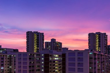 Daire Dusk, düz günbatımı yaşayan, Twilight gökdelen saat arası