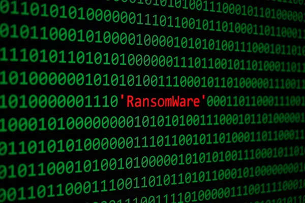 Ransomware ve ikili kod kavramı güvenlik ve kötü amaçlı yazılım atta