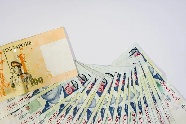 Dollaro di Singapore, Banconota Singapore su sfondo bianco Isolato — Foto Stock