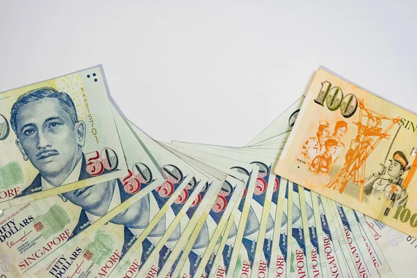 Dollaro di Singapore, Banconota Singapore su sfondo bianco Isolato — Foto Stock