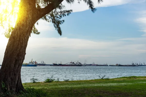 Vista del mar desde East Coast Park, Singapur — Foto de Stock