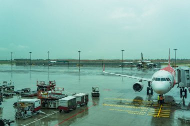 Jetway yatılı yolcular uçak Changi A bağlı için