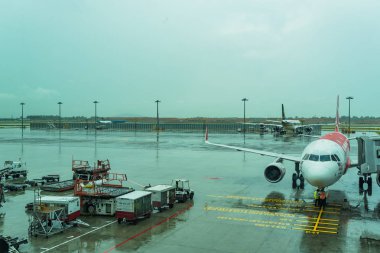 Jetway yatılı yolcular uçak Changi A bağlı için