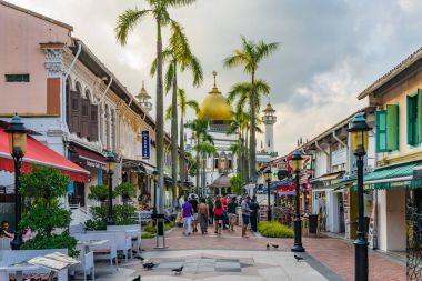 Mescidi Sultan Camii sokak Singapur ziyaret edenler dolaşmak
